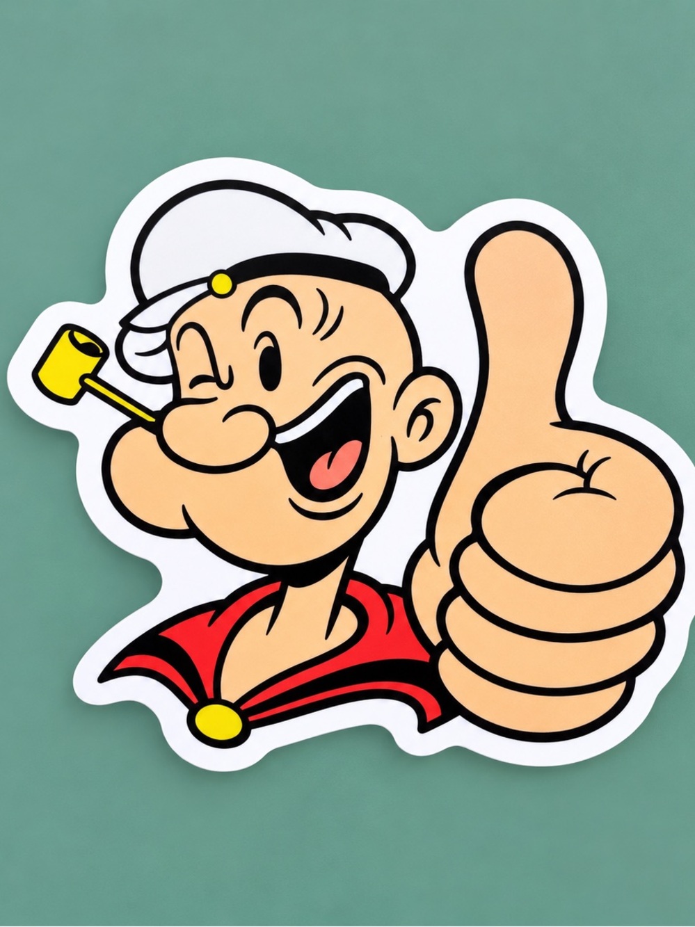 Popeye the Sailor Thumbs Up | Classic Vintage Cartoon Sticker | 5/$10